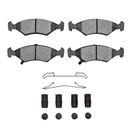 Dynamic Friction Co 5000 Euro Ceramic Brake Pads and Hardware Kit, Low Dust, Front 1600-0766-01